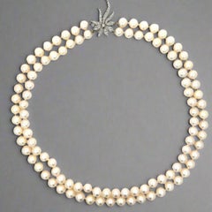 Vintage Two Strand Japanese Akoya Pearl Necklace
