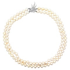 Vintage Two Strand Japanese Akoya Pearl Necklace