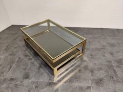 Vintage Two-Tier Belgochrom 23-Karat Coffee Table, 1970s