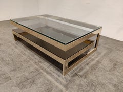 Vintage Two Tier Belgochrom 23kt Coffee Table, 1970s