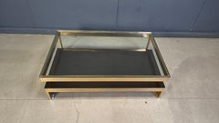 Vintage two tier belgochrom 23kt coffee table, 1970s