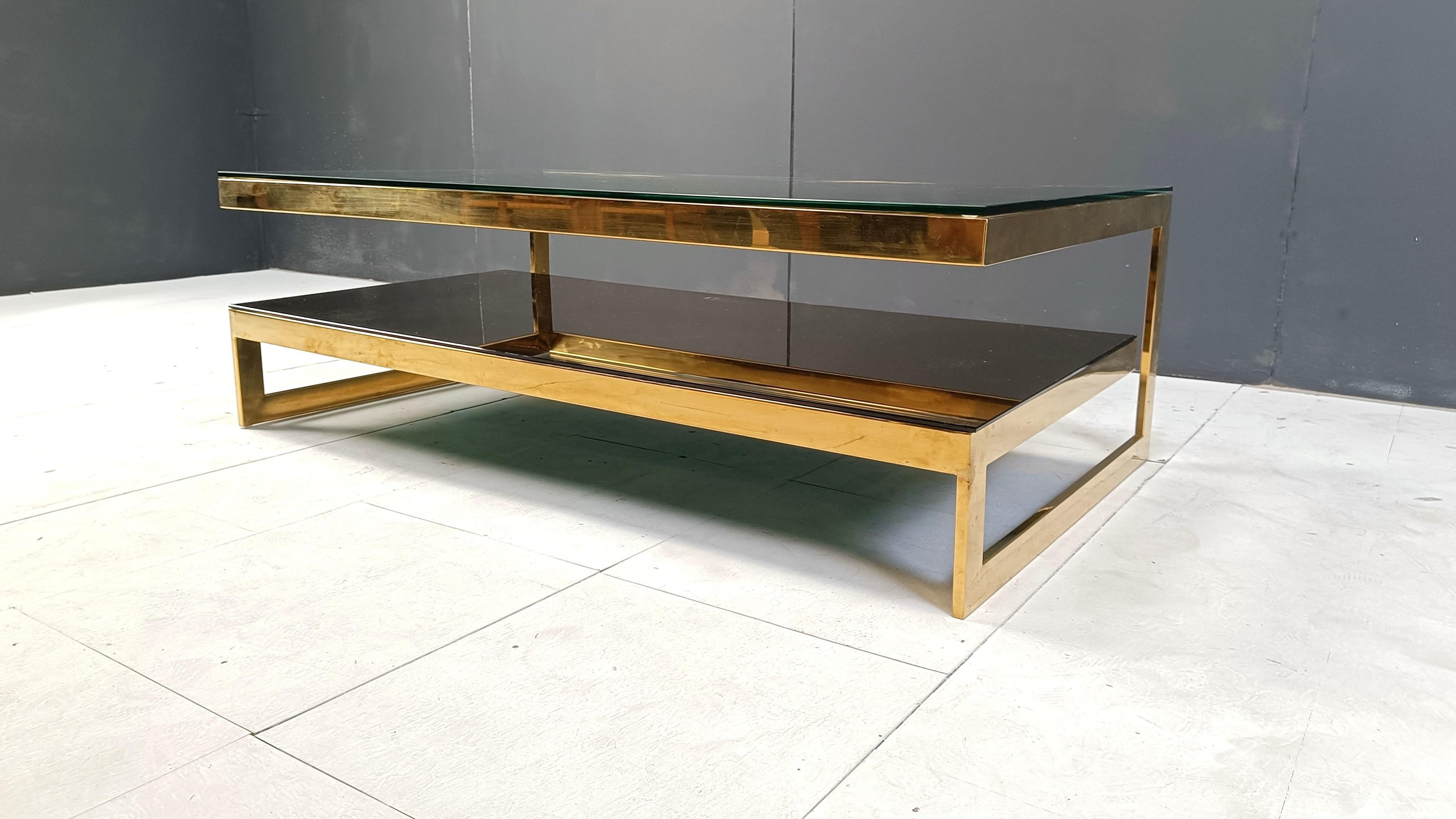Table basse vintage à deux niveaux belgochrom 23kt, 1970 en vente 2