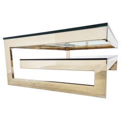 Vintage Two Tier Belgochrom 23kt Coffee Table, 1970s