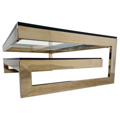 Vintage Two Tier Belgochrom 23kt Coffee Table, 1970s