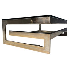 Vintage two tier belgochrom 23kt coffee table, 1970s