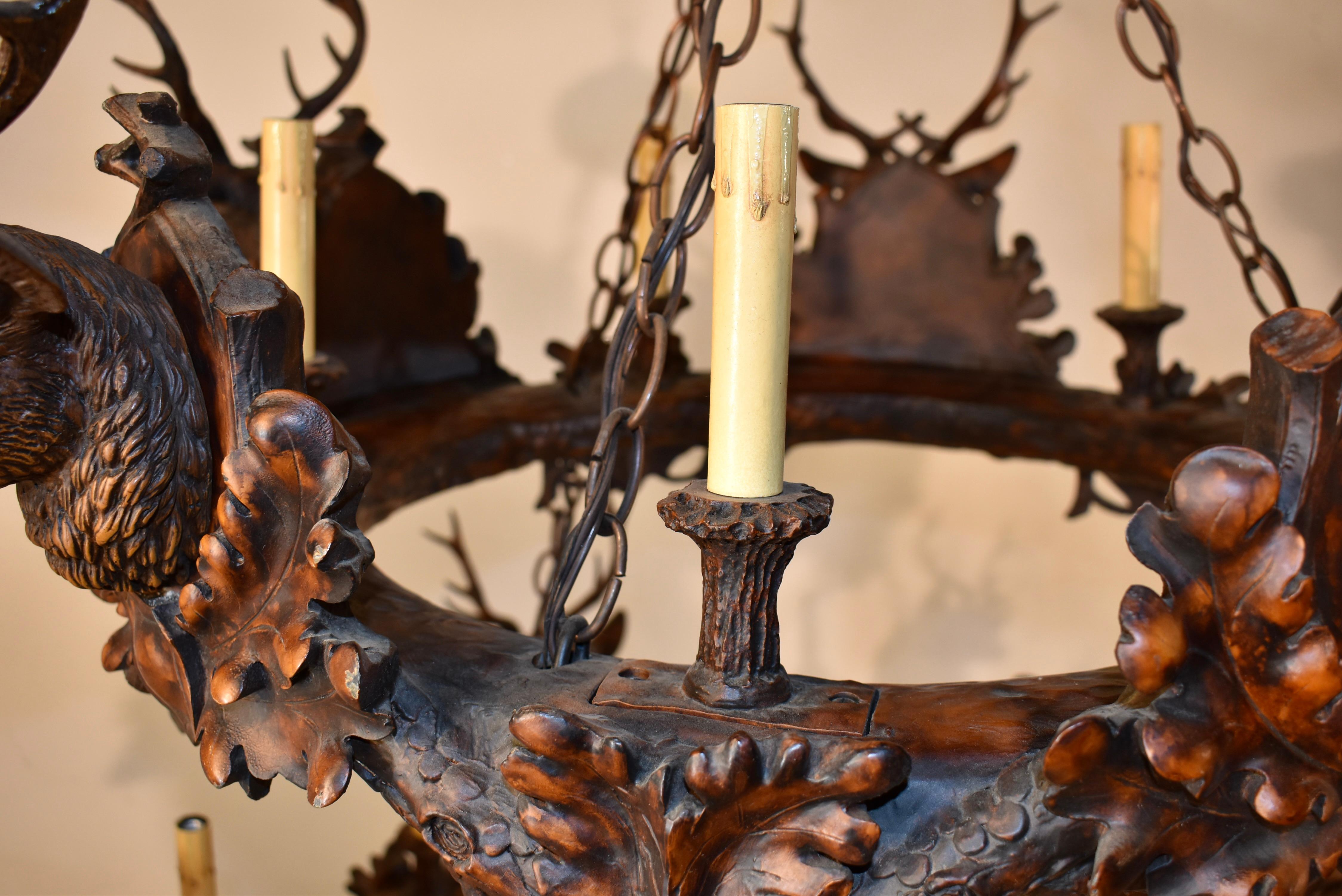 Resin Vintage Two Tier Stag Head Chandelier