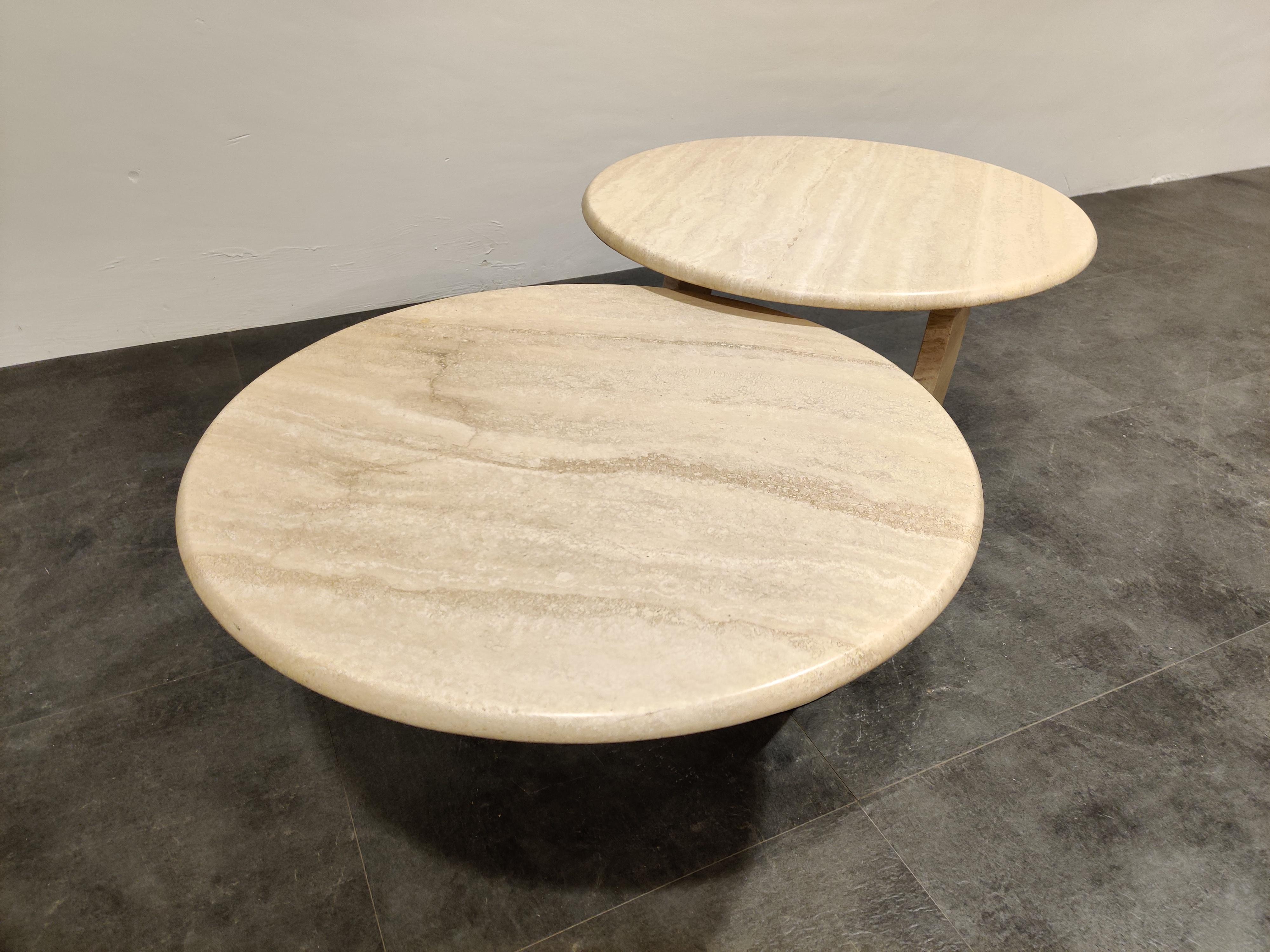 Vintage Two-Tier Travertine Coffee Table, 1970s 2