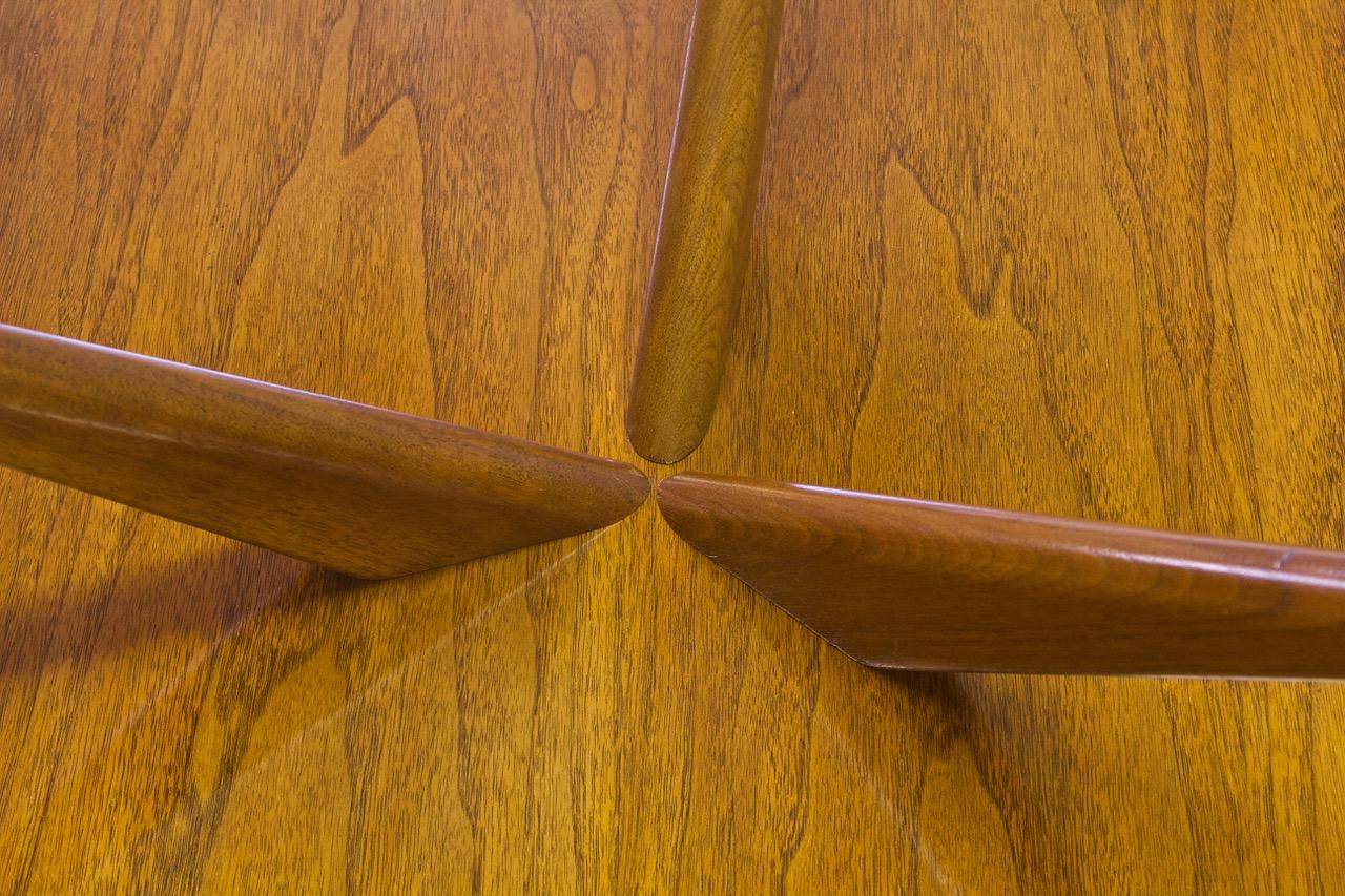 Vintage Two-Tiered Black Walnut & Glass Tripod Side Table, 1960's 3