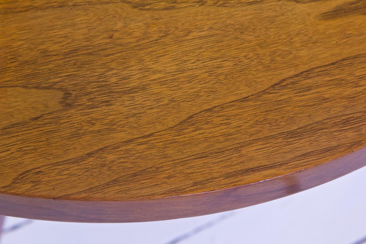 Vintage Two-Tiered Black Walnut & Glass Tripod Side Table, 1960's 2