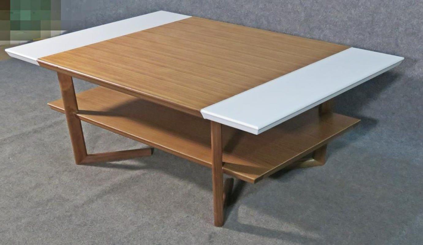 Mid-Century Modern Vintage Two-Tiered Coffee Table For Sale