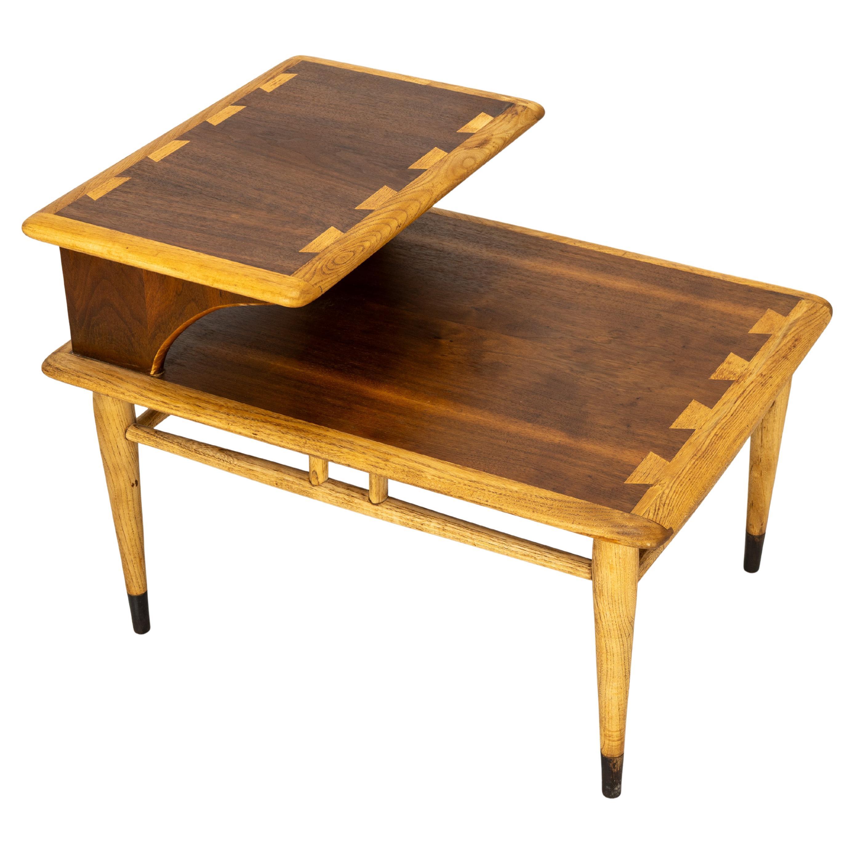 Vintage Lane Acclaim End Table, Walnut & Oak, Mid-Century Modern, 1959