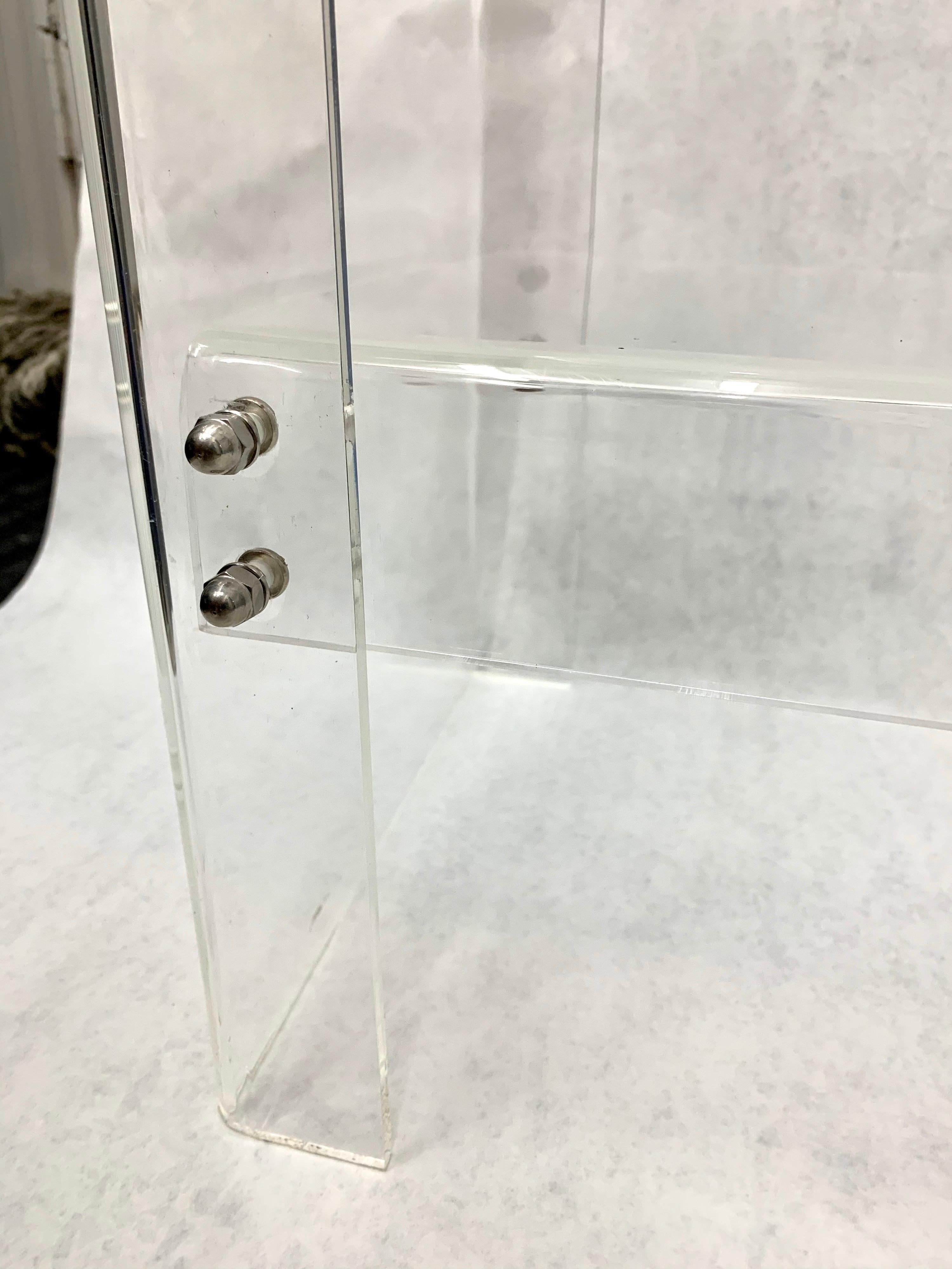 Vintage Two-Tiered Lucite Console Table In Good Condition For Sale In East Hampton, NY