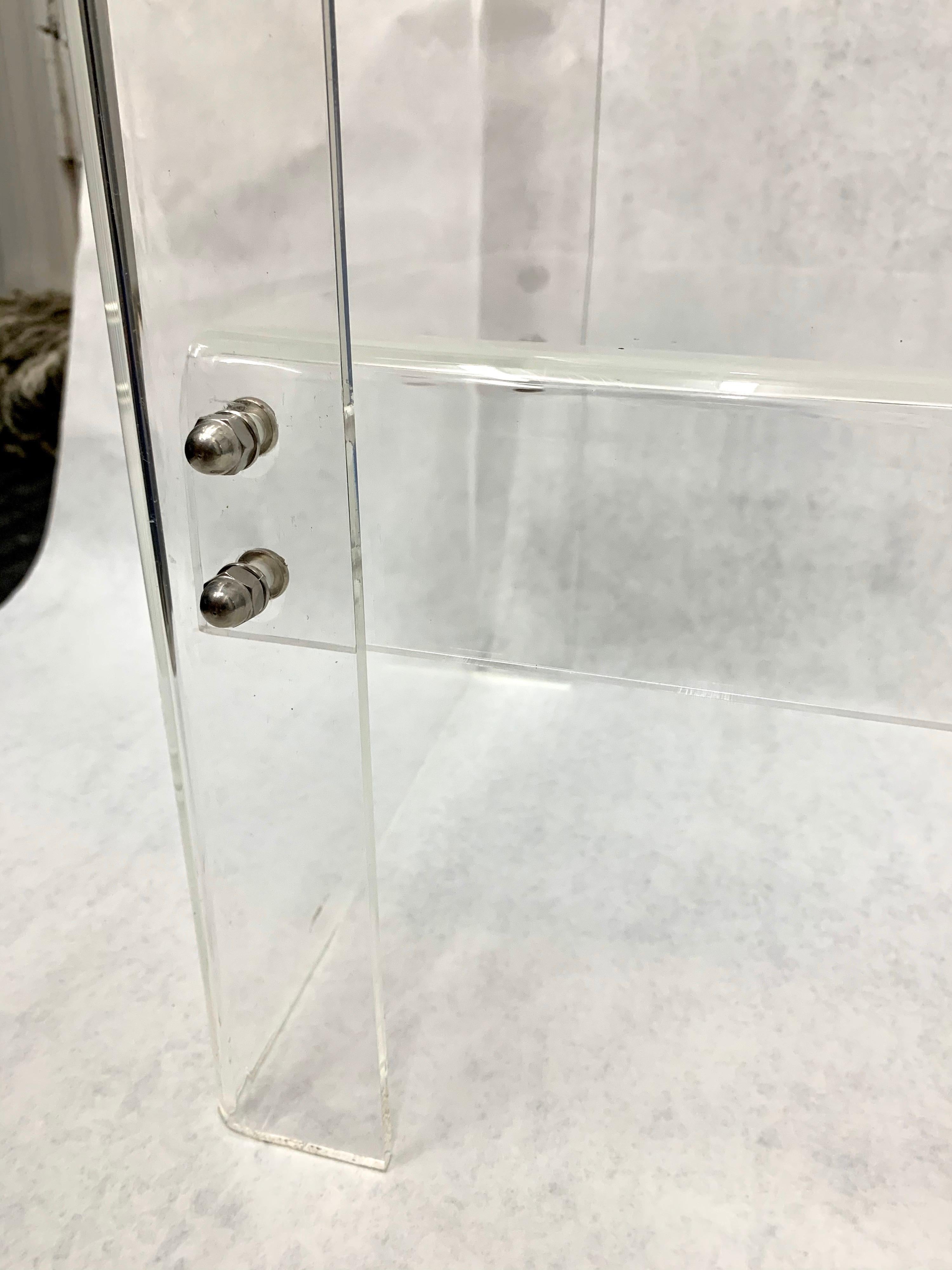 Vintage Two-Tiered Lucite Console Table In Good Condition For Sale In North Miami, FL