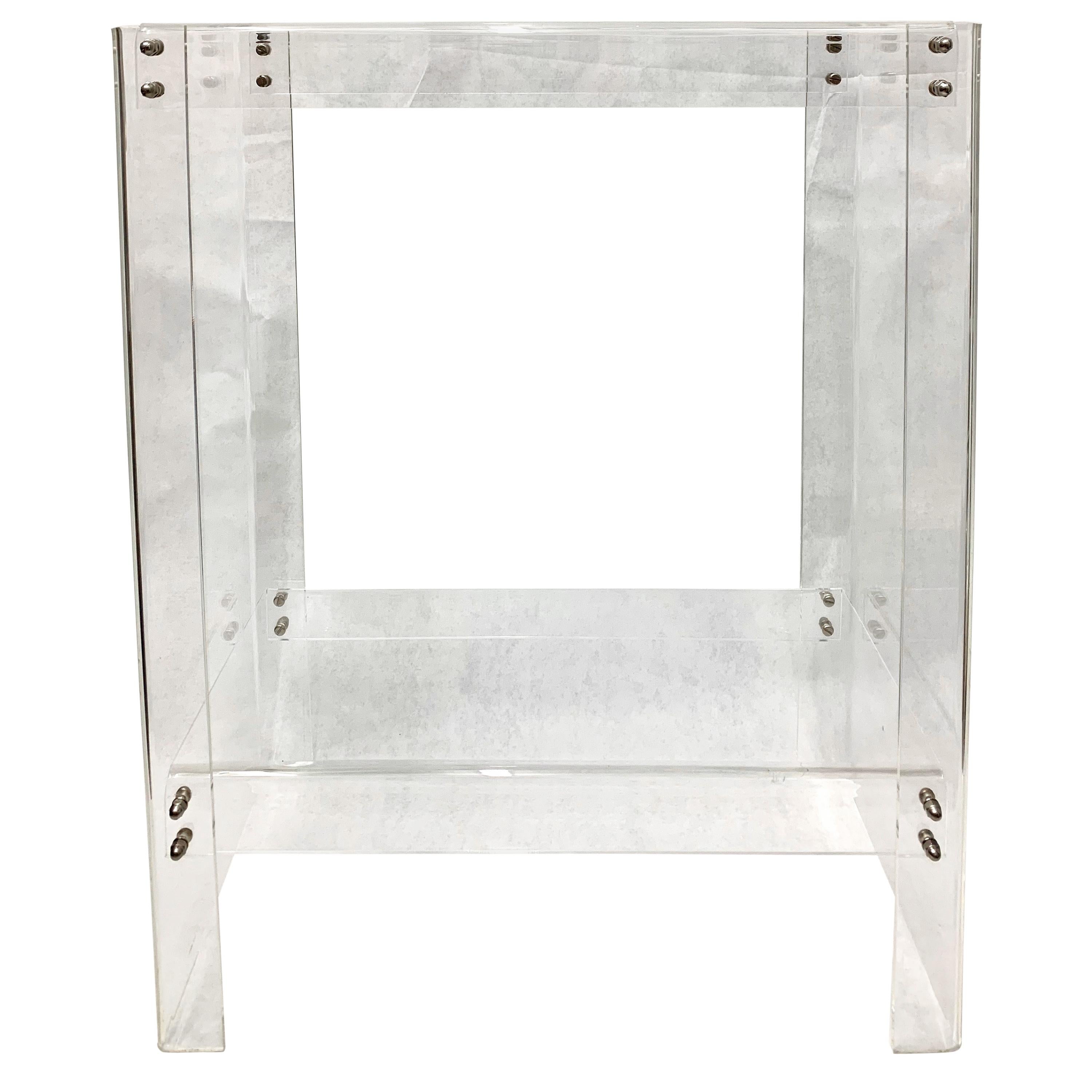 Vintage Two-Tiered Lucite Console Table For Sale