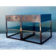 Vintage Two Tiered Nightstands - A Pair