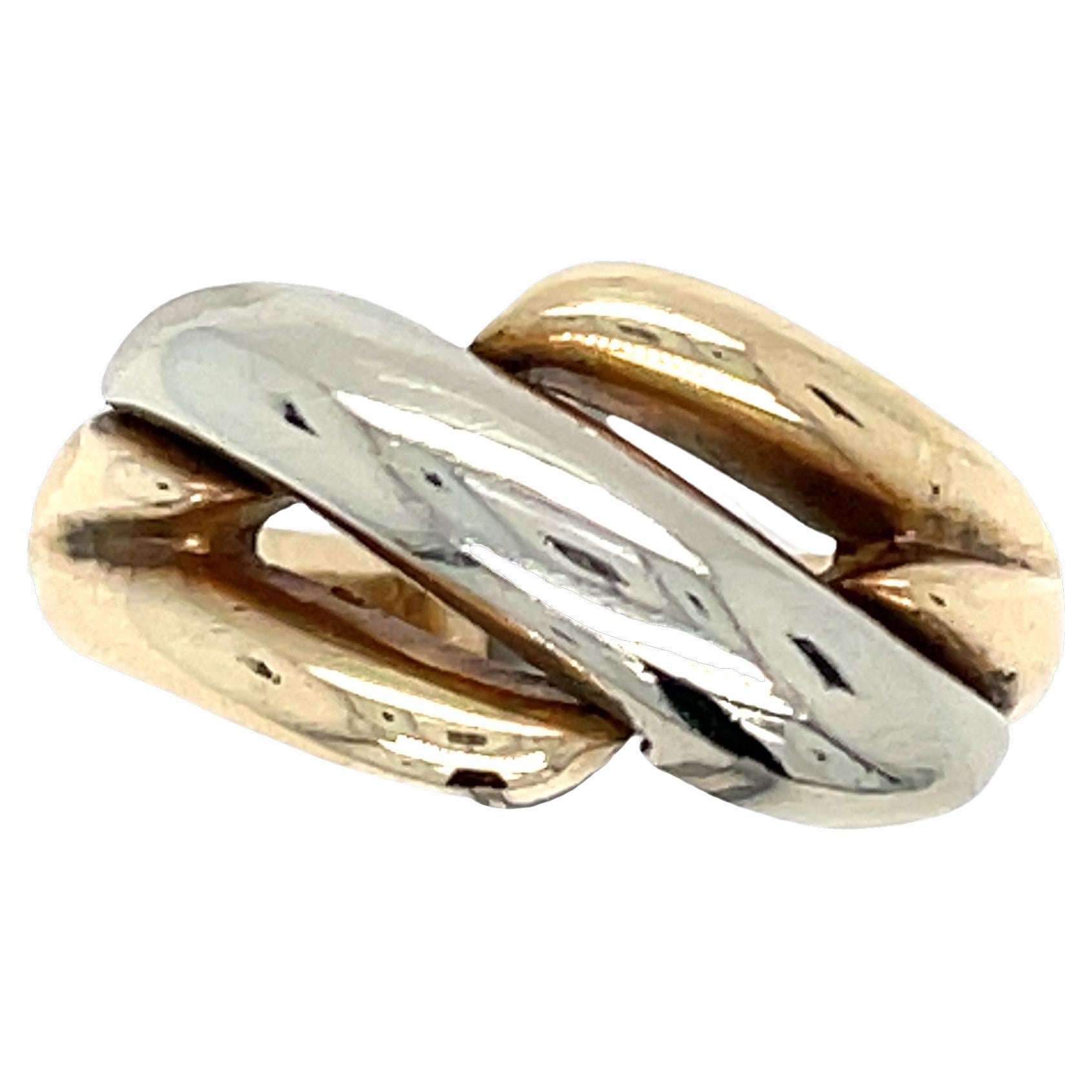 Vintage Two-Tone 10k Gold Knot Ring For Sale