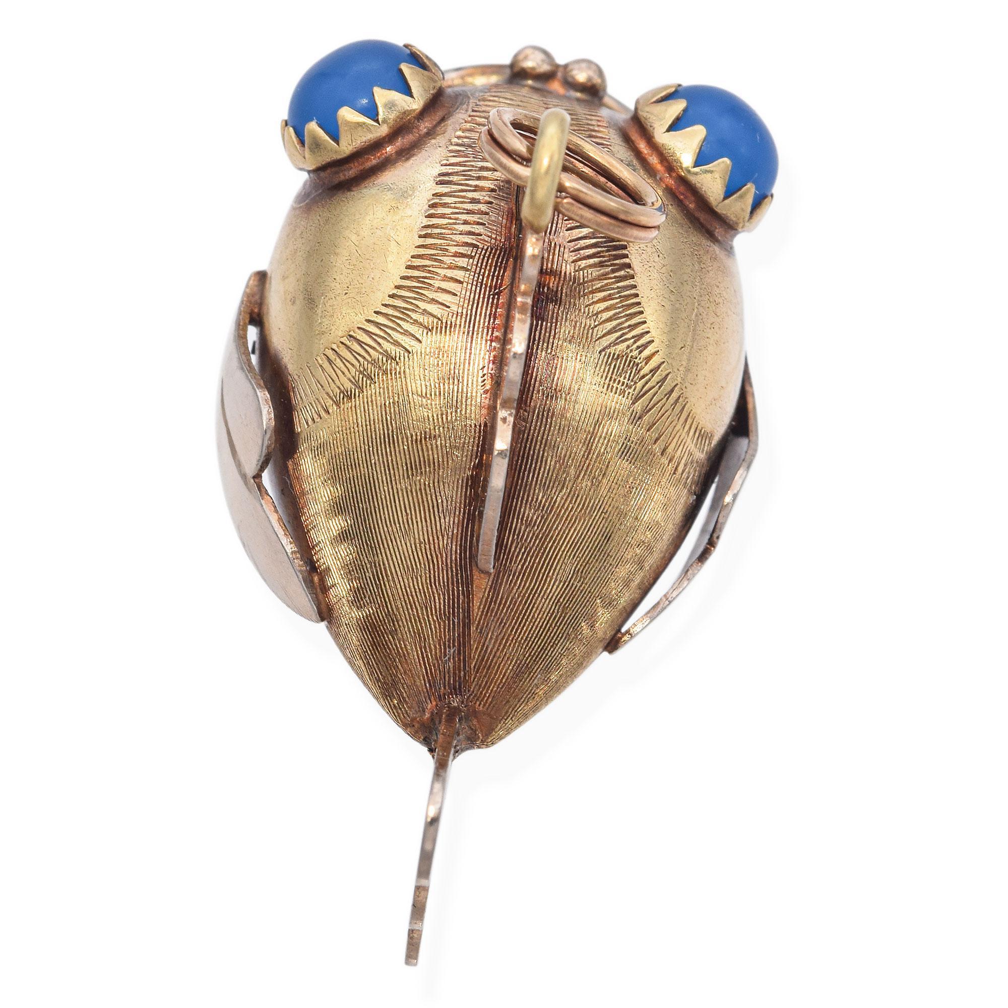 Vintage Two-Tone 14K Gold Fish Charm Pendant 1
