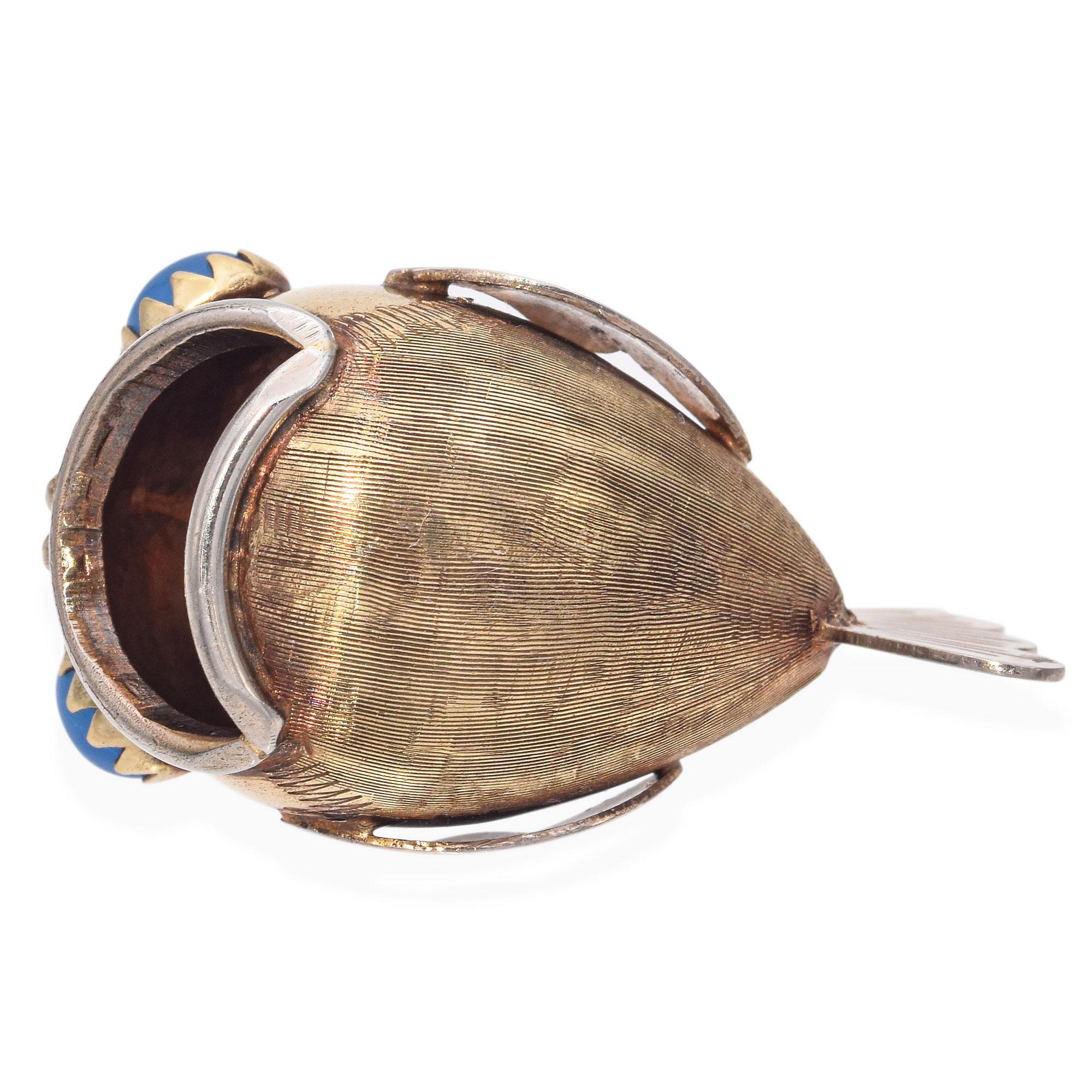 Vintage Two-Tone 14K Gold Fish Charm Pendant 2