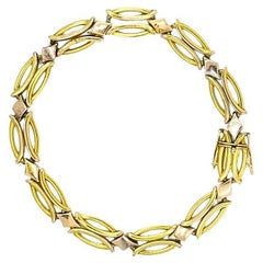 Vintage Two-Tone Gold 14k Link Bracelet