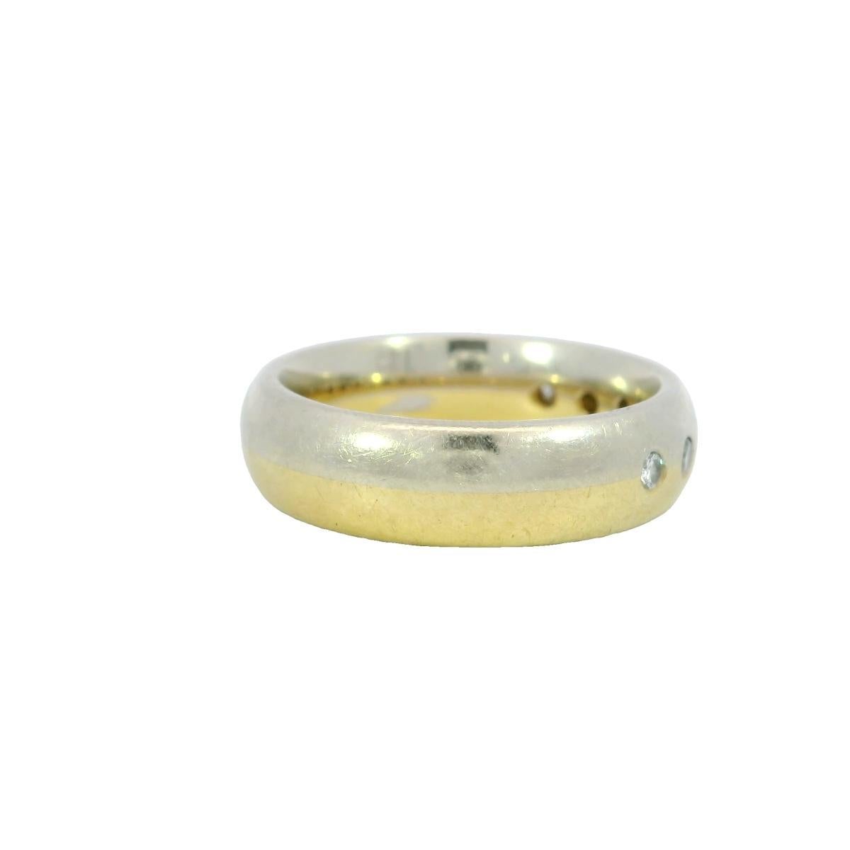 Anello bicolore d'epoca con diamanti in oro bianco e giallo 18 carati, misura 7 in vendita 6