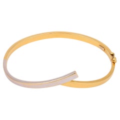 Vintage two tone 18k gold bangle bracelet
