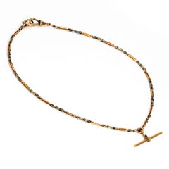 Vintage Two-Tone 9 Carat Gold Albert Chain