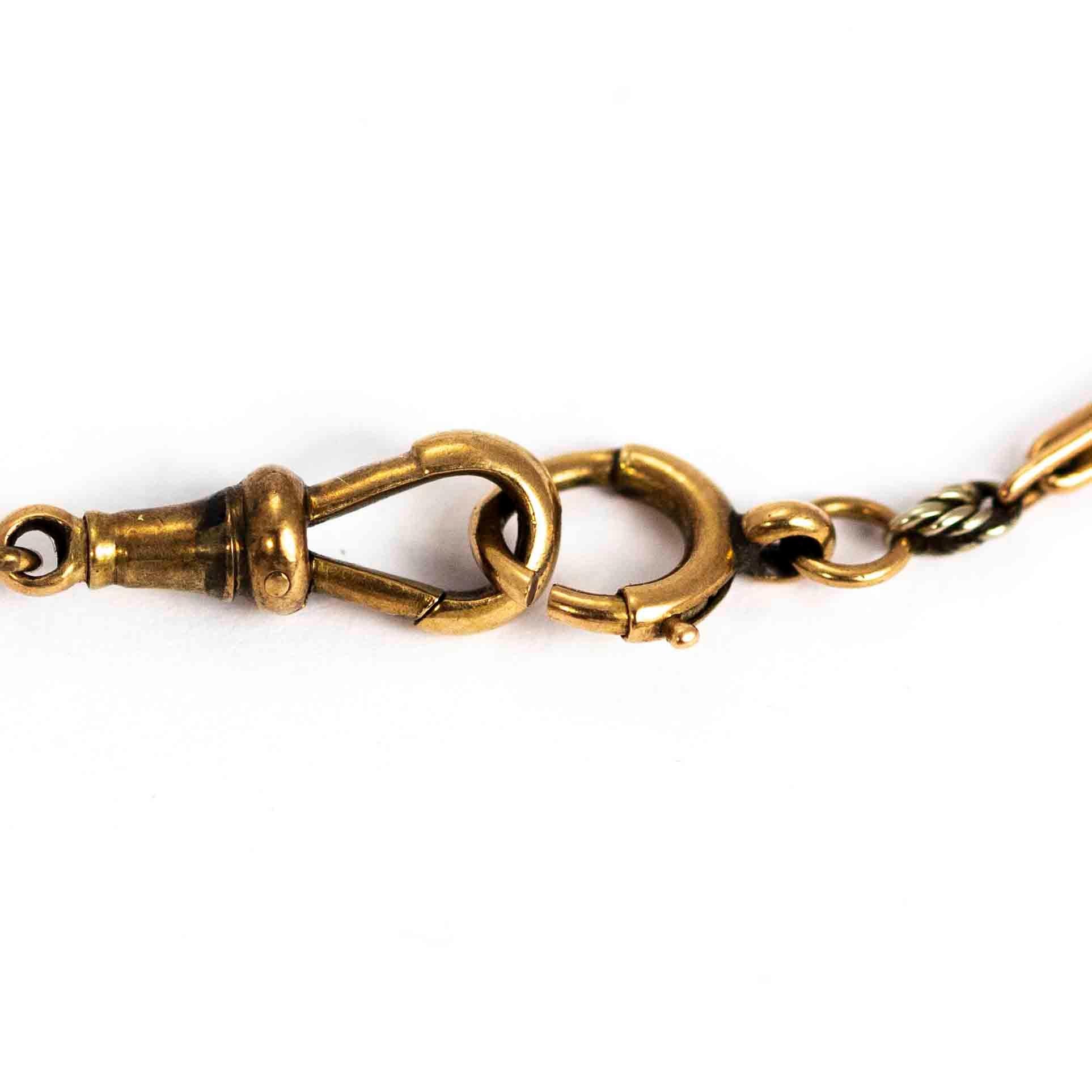 Women's or Men's Vintage Two-Tone 9 Carat Gold Albert Chain