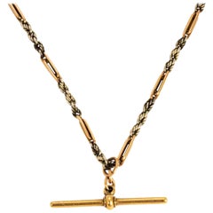 Retro Two-Tone 9 Carat Gold Albert Chain