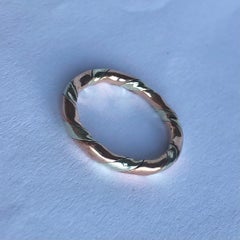 Vintage Two-Tone 9 Carat Gold Twist Ring