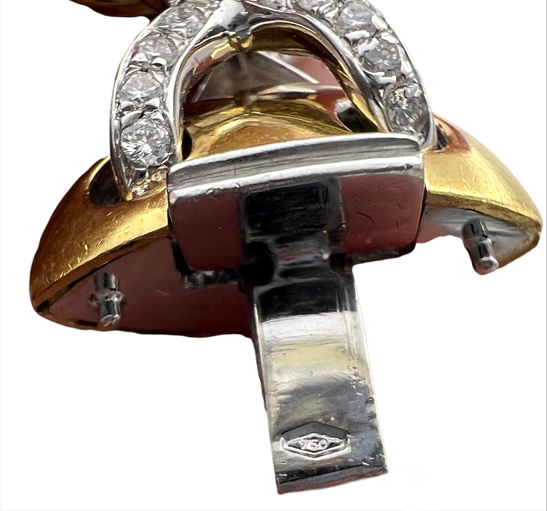 Vintage zweifarbiges Vintage-Gliederarmband mit Diamanten 4