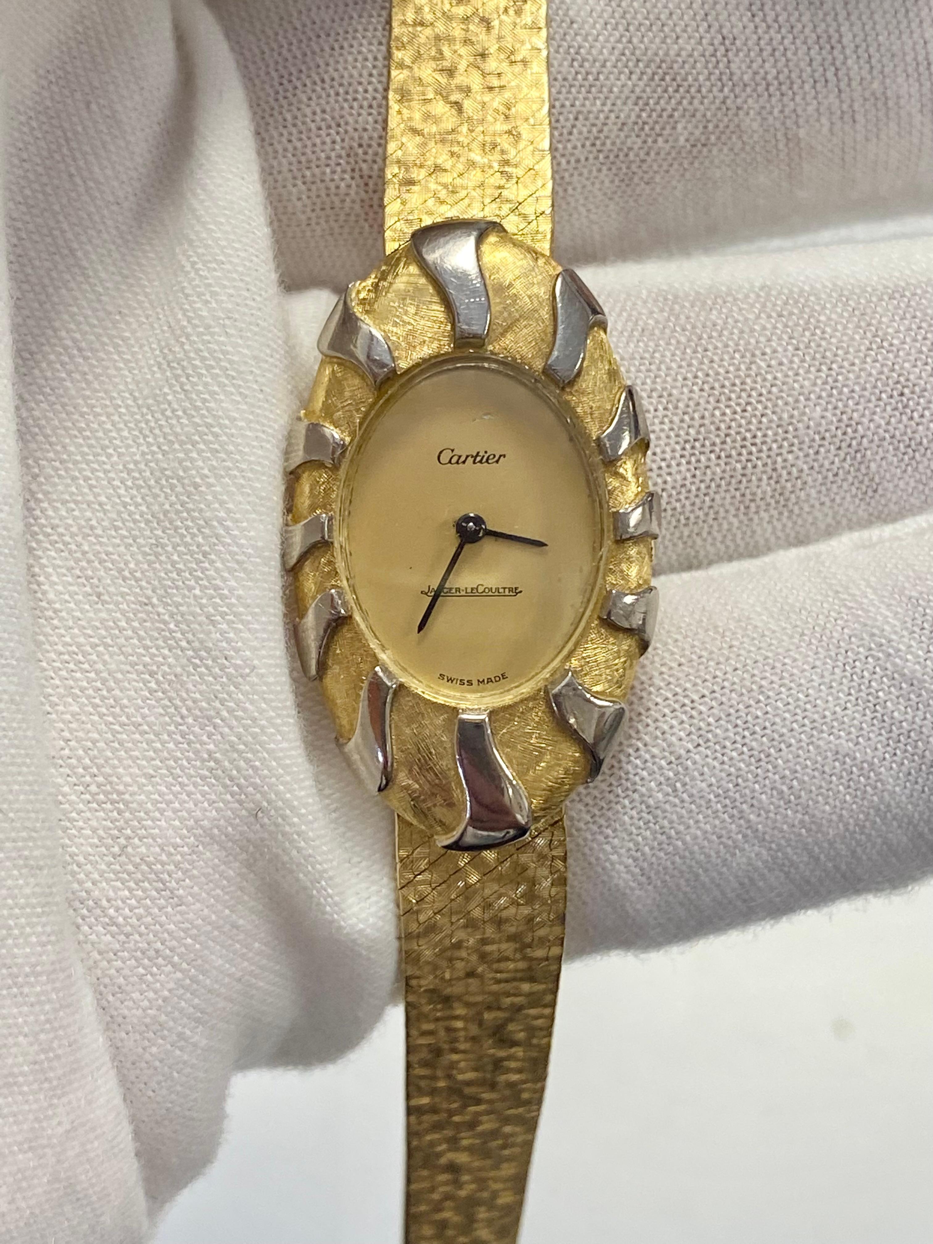 Women's Vintage Two-Tone Cartier and Jaeger LeCoultre Watch in 18k Solid Yellow Gold