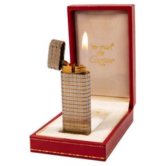 Vintage Two-Tone CARTIER Les Must Lighter in Box 1970s
