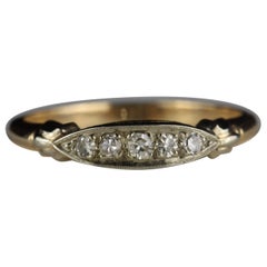 Vintage Two-Tone Five Stone Diamond Band