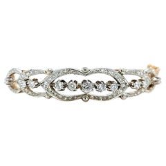 Vintage Two Tone Gold and Diamond Bangle
