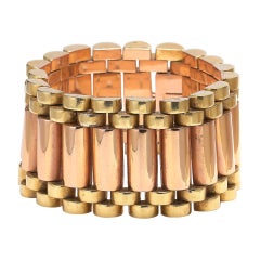 Vintage Two Tone Gold Bracelet, Circa 1940