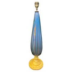 1920's Vintage Ribbed Murano Glass Table Lamp