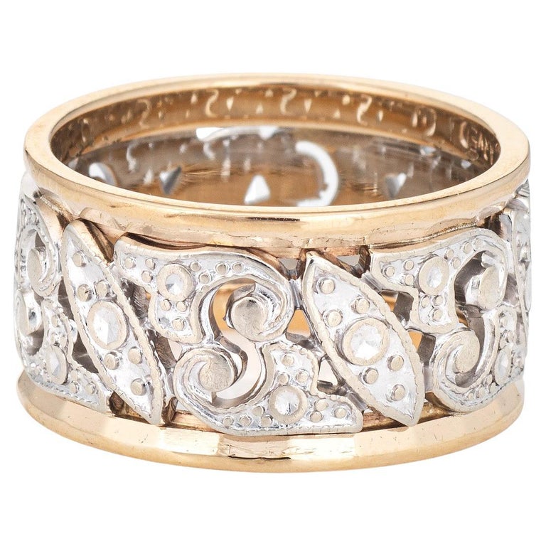 6mm 14k Gold Freeform Wave Ring size 5 wide 1/4 6mm 14k Gold Freeform Wave Ring size 5 wide 1/4
