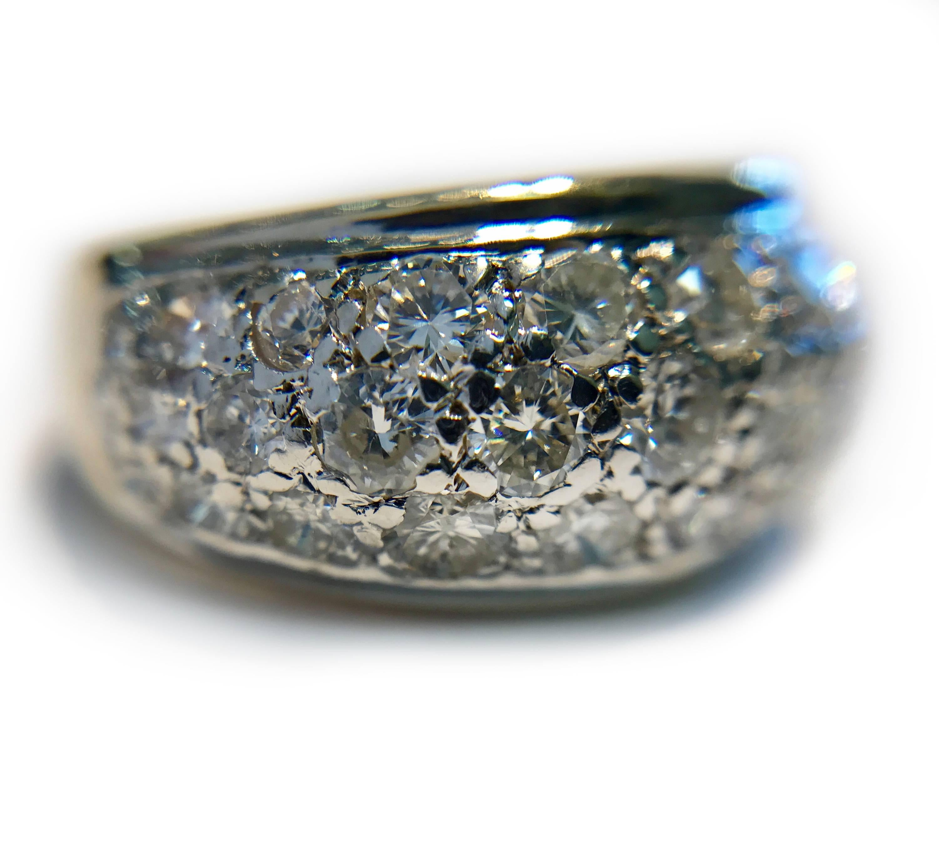 pave diamond thin dome ring