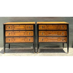 Vintage Two-Tone Wood Dressers - Set of 2
