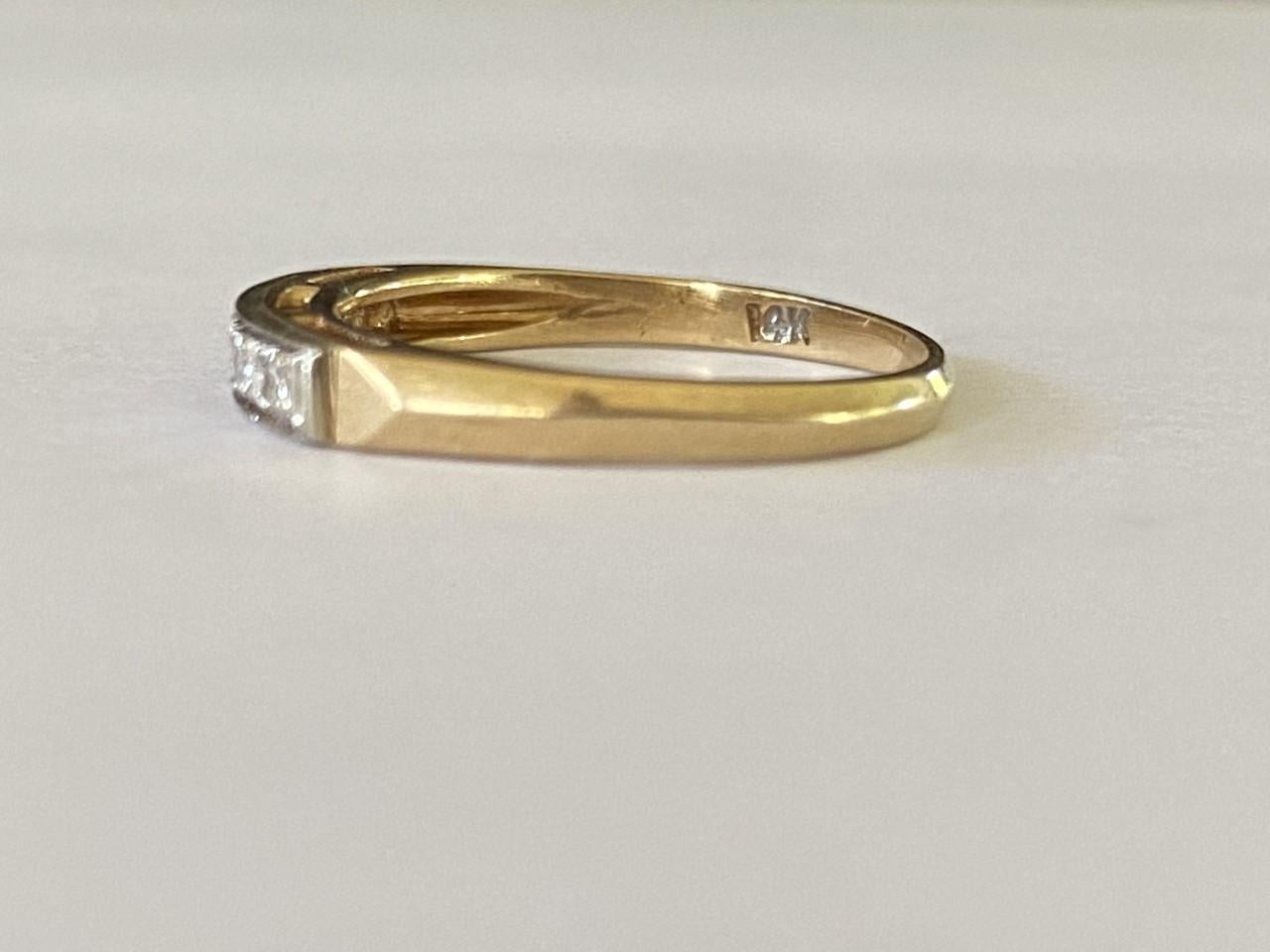 Art Deco Vintage Two-Toned Five Stone Diamond Band For Sale