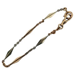 Vintage Two Toned Link Bracelet White & Rose Gold 14k