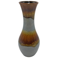 Vintage Ü-Keramik, Übelacker Vase, Westdeutschland Keramik, Blassblaue Vase