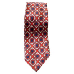 Vintage U Pavesi Milano 100% silk red tie 