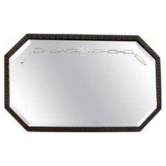 Vintage UK Imported Art Deco Octagonal Mirror with Beveled Glass Vintage UK Imported Art Deco Octagonal Mirror with Beveled Glass