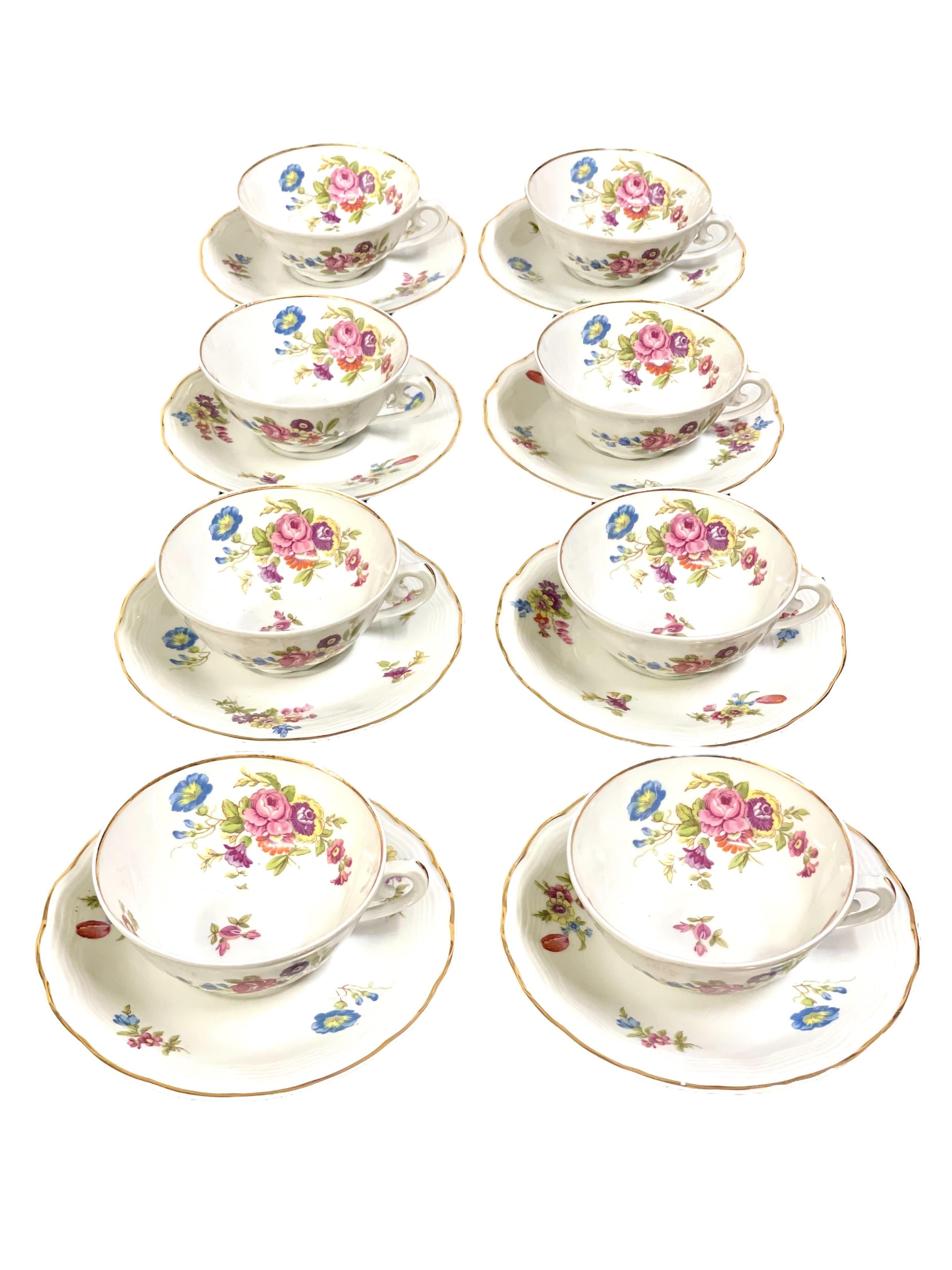 Juego de té y café de porcelana vintage ULIM Limoges - 41 piezas Dorado en venta