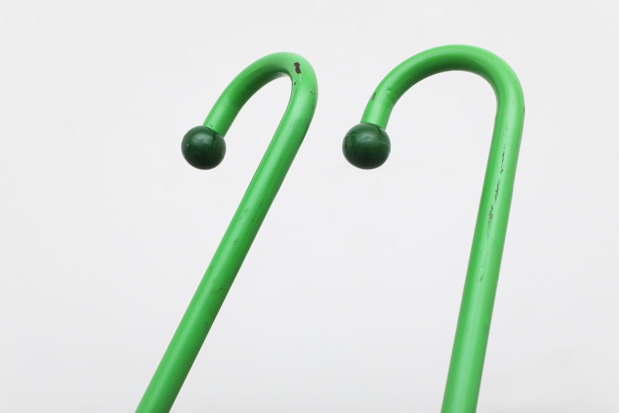 Grüne klappbare Vintage-Schilfrohrstühle „Ulisse“ von Ivan Loss für Pompis im Angebot 8
