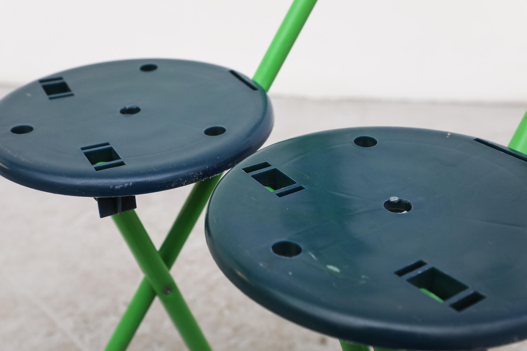 Grüne klappbare Vintage-Schilfrohrstühle „Ulisse“ von Ivan Loss für Pompis im Angebot 9