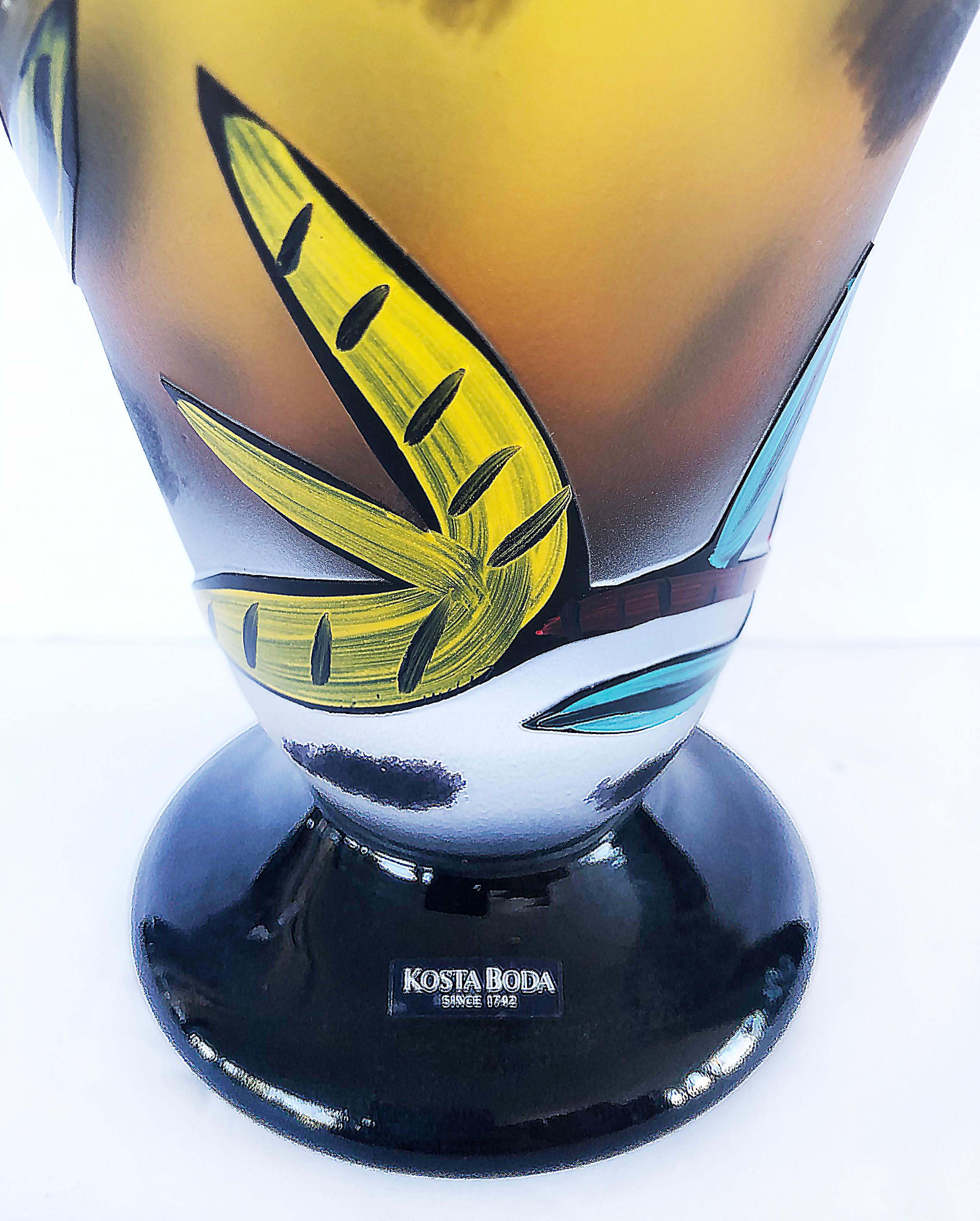 Vintage Ulrica Hydman Vallien Kosta Boda Art Glass Vase, 5/5 Limited Edition In Good Condition In Miami, FL