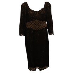 Vintage Ulrich Engler Couture Black Lace Dress