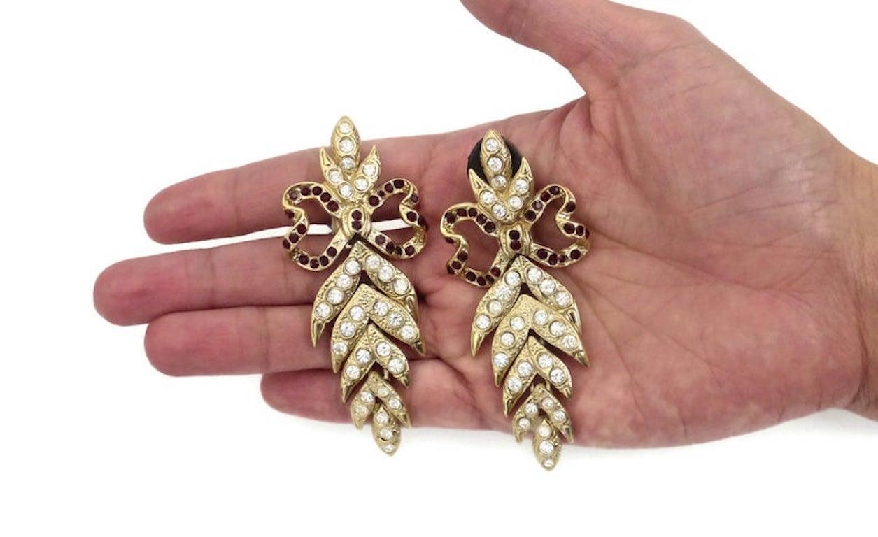 bow rhinestone earrings